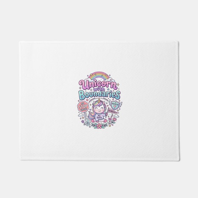 Unicorn with Boundaries Charming Apparel Graphic_1 Doormat (Front)
