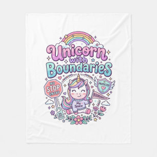 Unicorn with Boundaries Charming Apparel Graphic_1 Fleece Blanket