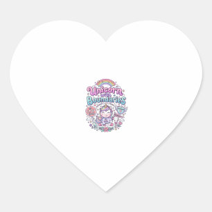 Unicorn with Boundaries Charming Apparel Graphic_1 Heart Sticker