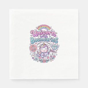 Unicorn with Boundaries Charming Apparel Graphic_1 Napkin