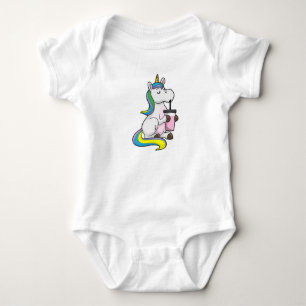 Unicorn with Bubble Tea Baby Bodysuit