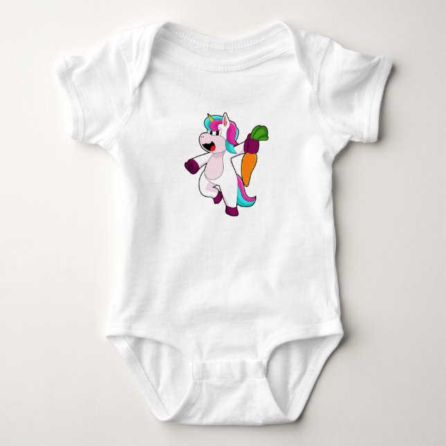 Unicorn with Carrot Baby Bodysuit (Front)
