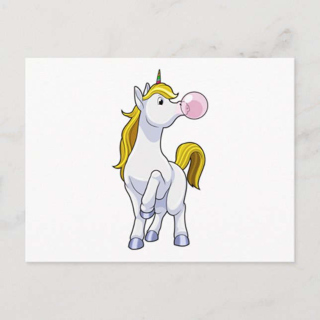 Unicorn with Chewing gum Postcard (Front)