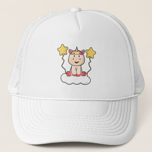 Unicorn with Cloud & Stars Trucker Hat (Front)