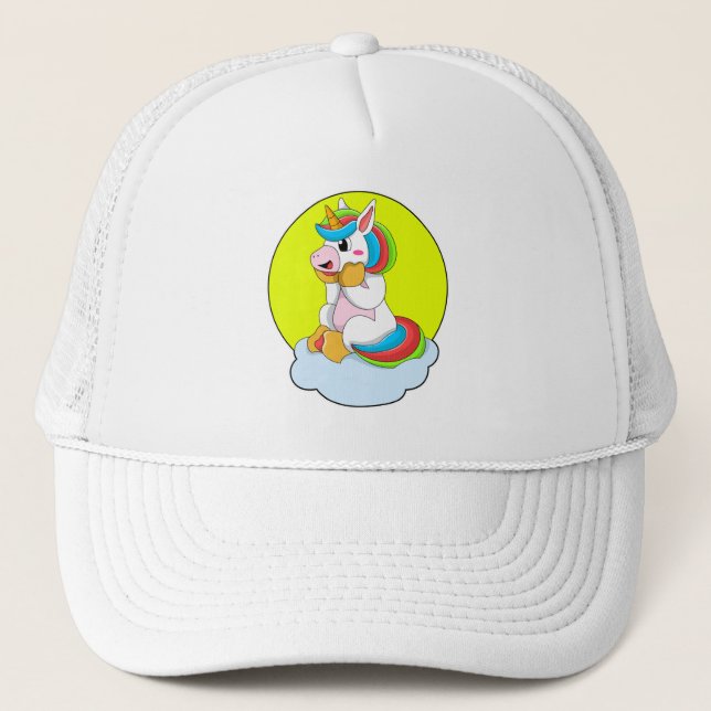 Unicorn with Cloud & Sun Trucker Hat (Front)