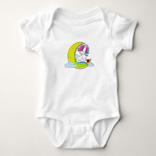 Unicorn with Clouds & Moon Baby Bodysuit