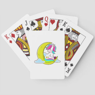 Unicorn with Clouds & Moon Playing Cards