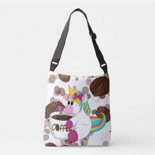 Unicorn with coffee crossbody bag