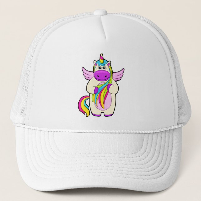 Unicorn with colourful Hairs Trucker Hat (Front)