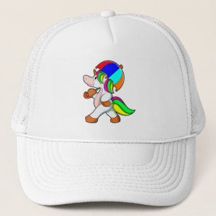 Unicorn with colourful Umbrella Trucker Hat