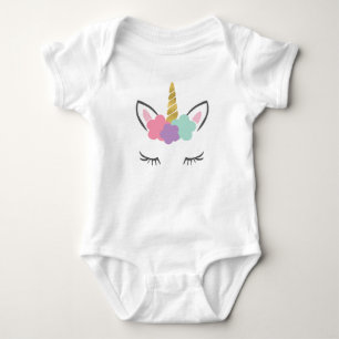 Unicorn with eyelashes, Unicorn face, Cute unicorn Baby Bodysuit