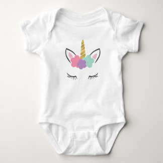 Unicorn with eyelashes, Unicorn face, Cute unicorn Baby Bodysuit