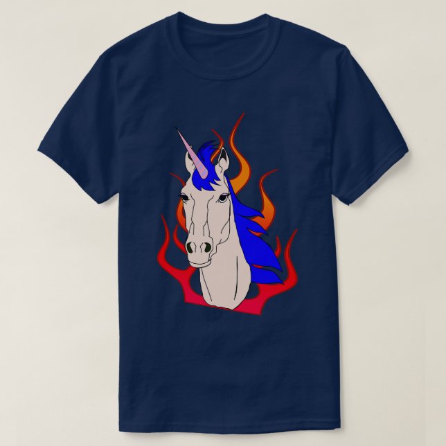 Unicorn With Flames T-Shirt (Design Front)
