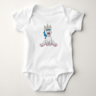 Unicorn with Flowers Daisy Baby Bodysuit