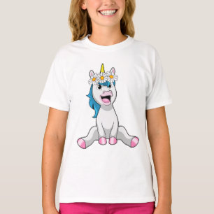 Unicorn with Flowers Daisy T-Shirt