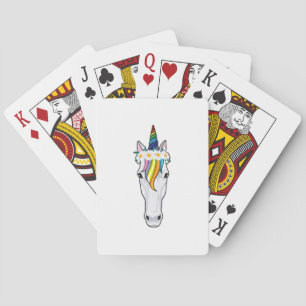 Unicorn with Flowers Playing Cards