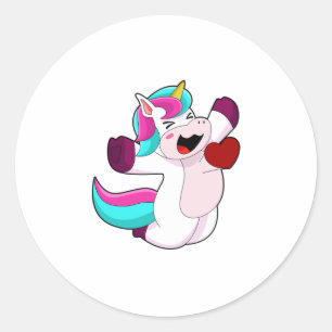 Unicorn with Heart Classic Round Sticker