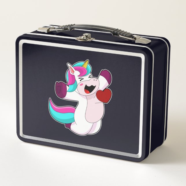 Unicorn with Heart Metal Lunch Box (Front)
