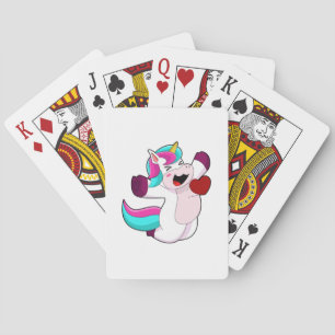 Unicorn with Heart Playing Cards