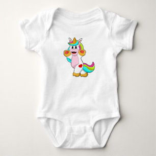 Unicorn with Heart Tattoo Baby Bodysuit
