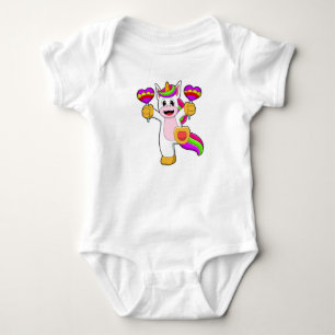 Unicorn with Hearts Baby Bodysuit