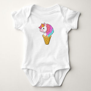 Unicorn with Ice cream Baby Bodysuit