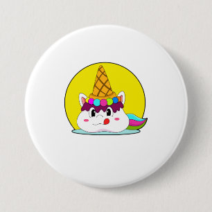 Unicorn with Ice cream cone 7.5 Cm Round Badge