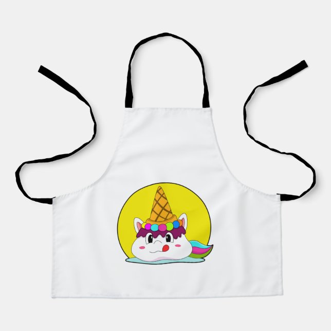 Unicorn with Ice cream cone Apron (Front)