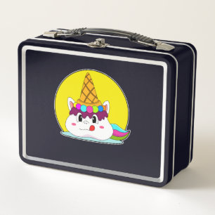 Unicorn with Ice cream cone Metal Lunch Box