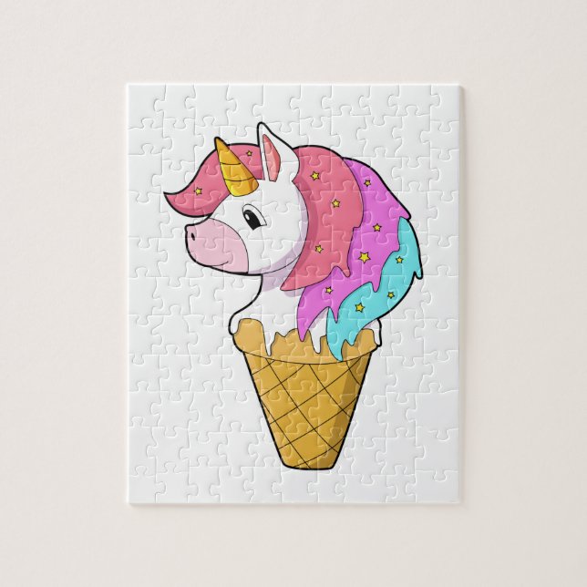 Unicorn with Ice cream Jigsaw Puzzle (Vertical)