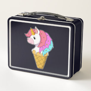 Unicorn with Ice cream Metal Lunch Box
