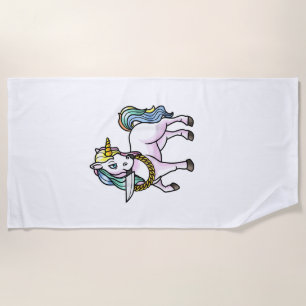 Unicorn With Knife Girls Women T-Shirt Beach Towel