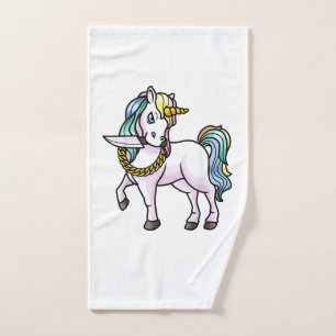 Unicorn With Knife Girls Women T-Shirt Hand Towel
