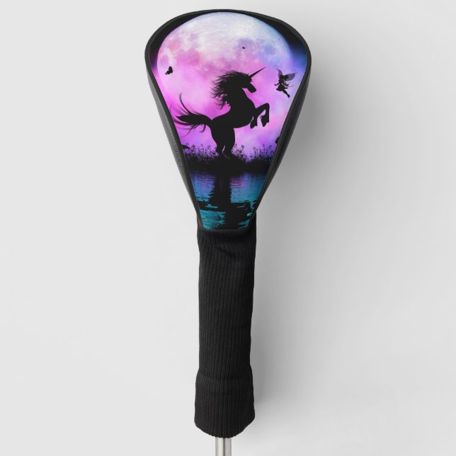Unicorn with little fairy golf head cover (Front)