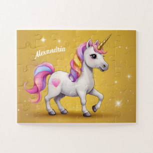 Unicorn with Magical Colorful Mane Jigsaw Puzzle