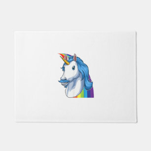 Unicorn with Moustache Dadacorn Dadicorn Unicorn D Doormat