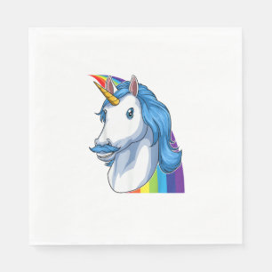 Unicorn with Moustache Dadacorn Dadicorn Unicorn D Napkin