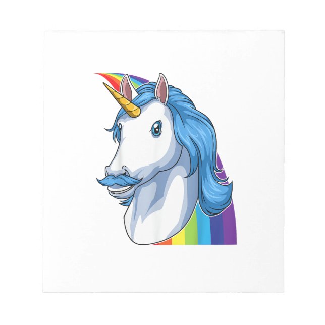 Unicorn with Moustache Dadacorn Dadicorn Unicorn D Notepad (Front)