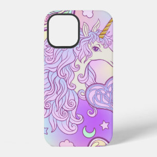 Unicorn with multicolored mane, butterfly rainbow, iPhone 12 case