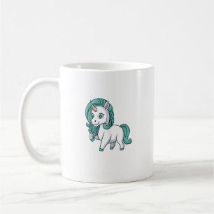 Unicorn With Petrol Mane Cute Funny Unicorn Design Coffee Mug