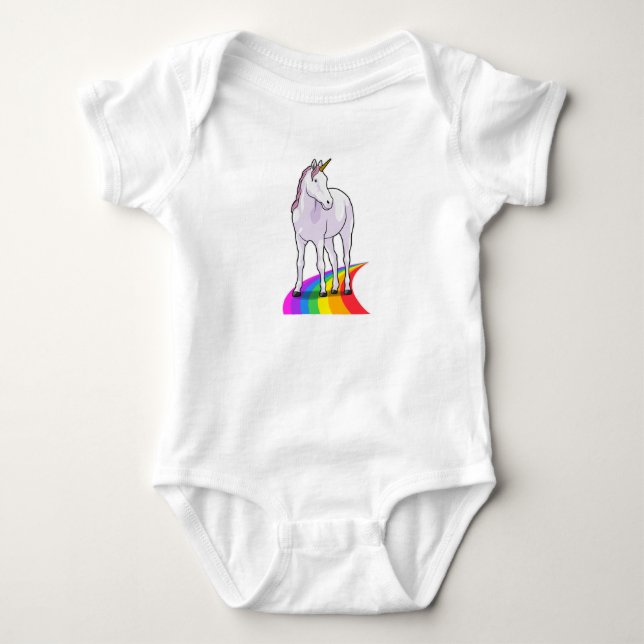 Unicorn with Rainbow Baby Bodysuit (Front)