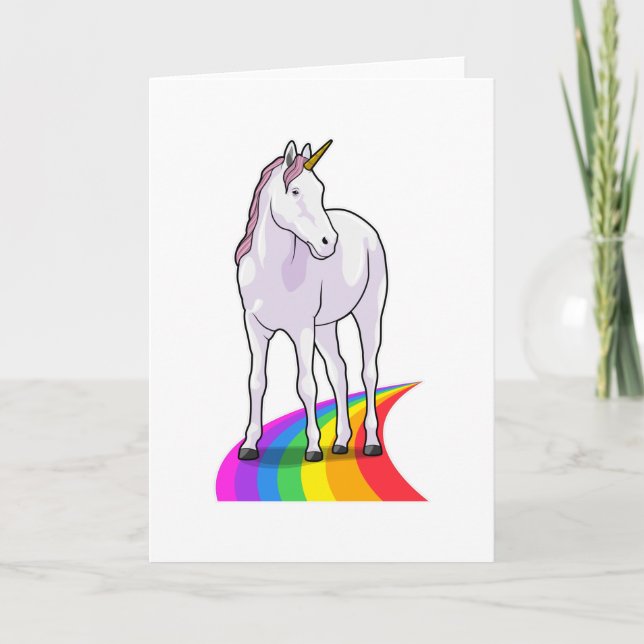 Unicorn with Rainbow Card (Front)