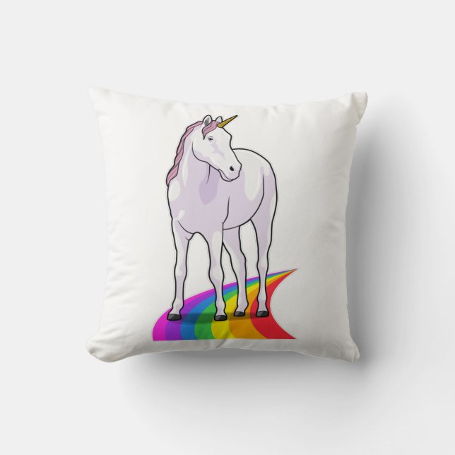 Unicorn with Rainbow Cushion (Front)
