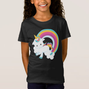 Unicorn with Rainbow Girl T-Shirt