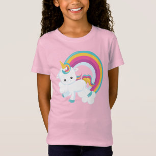 Unicorn with Rainbow Girl  T-Shirt