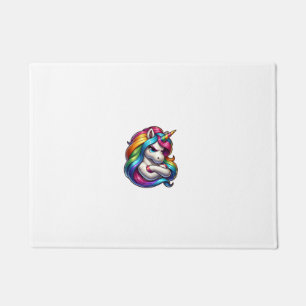 Unicorn With Rainbow Mane Art Tank Top Doormat