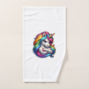 Unicorn With Rainbow Mane Art Tank Top Hand Towel