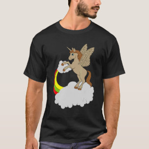 Unicorn With Rainbow On Clouds Horses 1 T-Shirt