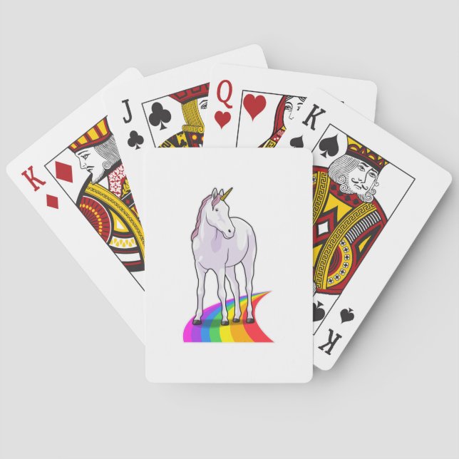 Unicorn with Rainbow Playing Cards (Back)