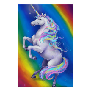 Unicorn with Rainbow Poster